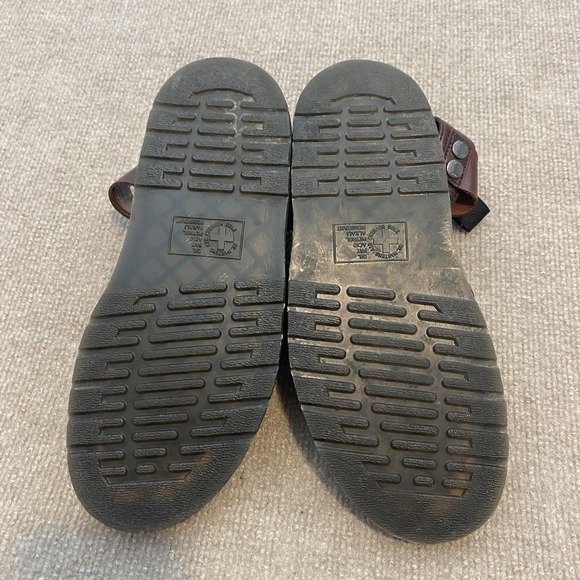 Dr. Martens Gryphon Sandals Mens Size 8 Brown Leather Slide Buckle Gladiator - Picture 8 of 9
